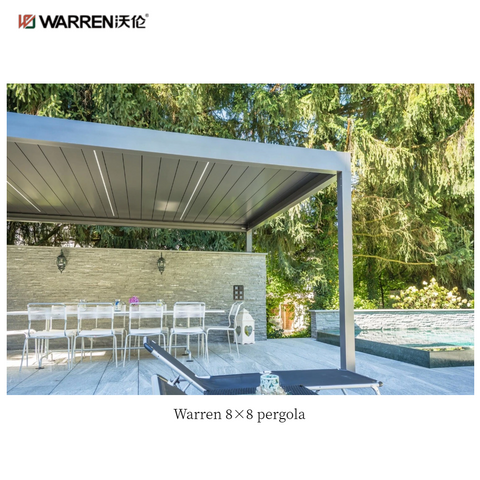 Warren 8x8 patio aluminum pergola with adjustable roof canopy