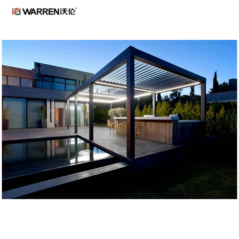 Warren 8 x 10 Pergola Outdoor Gazebo with Aluminum Adjustable Roof