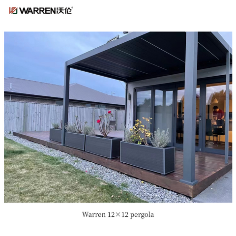 Warren 12x12 outdoor pergola with aluminum alloy motorized canopy