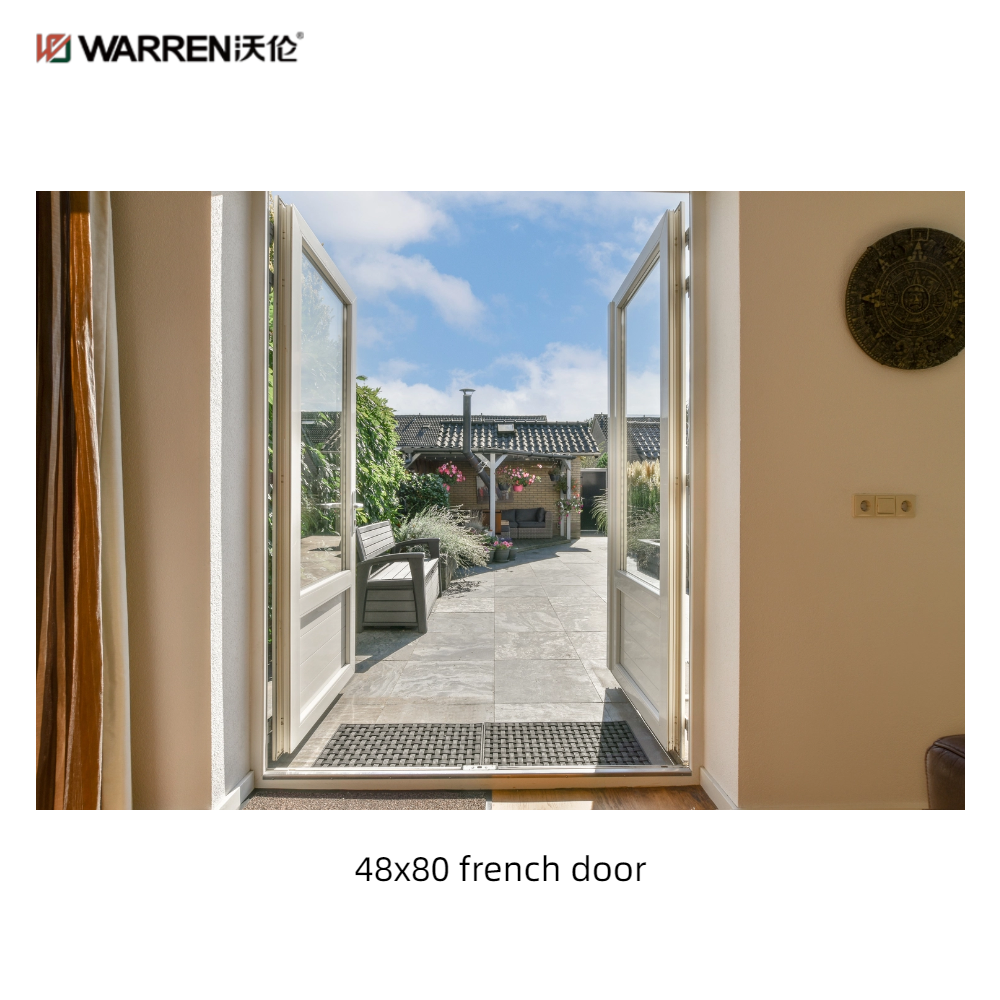 Warren 48x80 French Doors with Double Internal Doors White