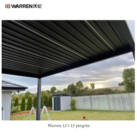 Warren 12x12 outdoor pergola with aluminum alloy motorized canopy