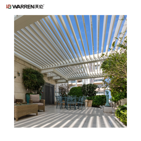Warren 8 x 10 Pergola Outdoor Gazebo with Aluminum Adjustable Roof