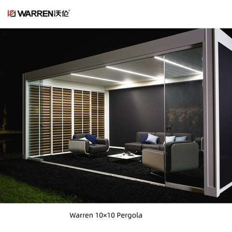 Warren 10x10 louvered pergola with aluminum alloy white canopy