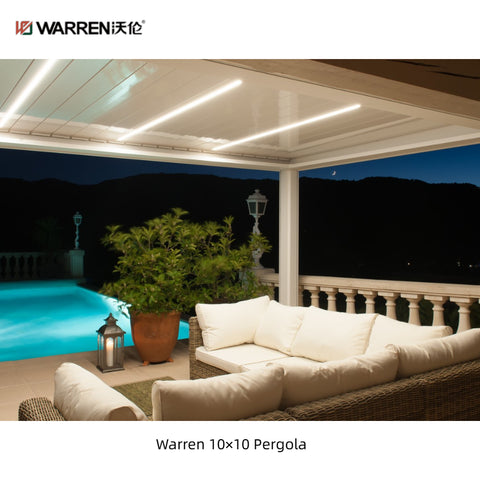 Warren 10x10 louvered pergola with aluminum alloy white canopy