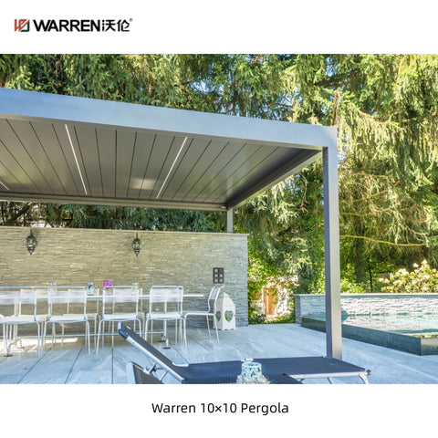 Warren 10x10 louvered pergola with aluminum alloy white canopy