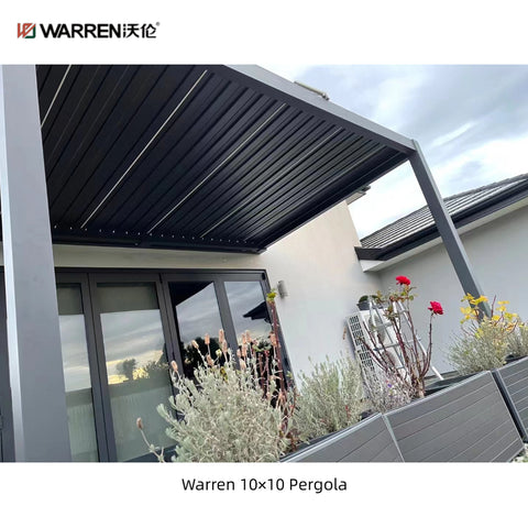 Warren 10x10 louvered pergola with aluminum alloy white canopy