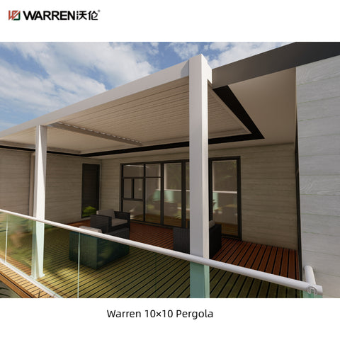 Warren 10x10 louvered pergola with aluminum alloy white canopy